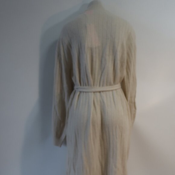 NWT Womens Crush Beige Ribbed Pure Cashmere Long Duster Cardigan Sweater 2 US/M - Picture 14 of 16